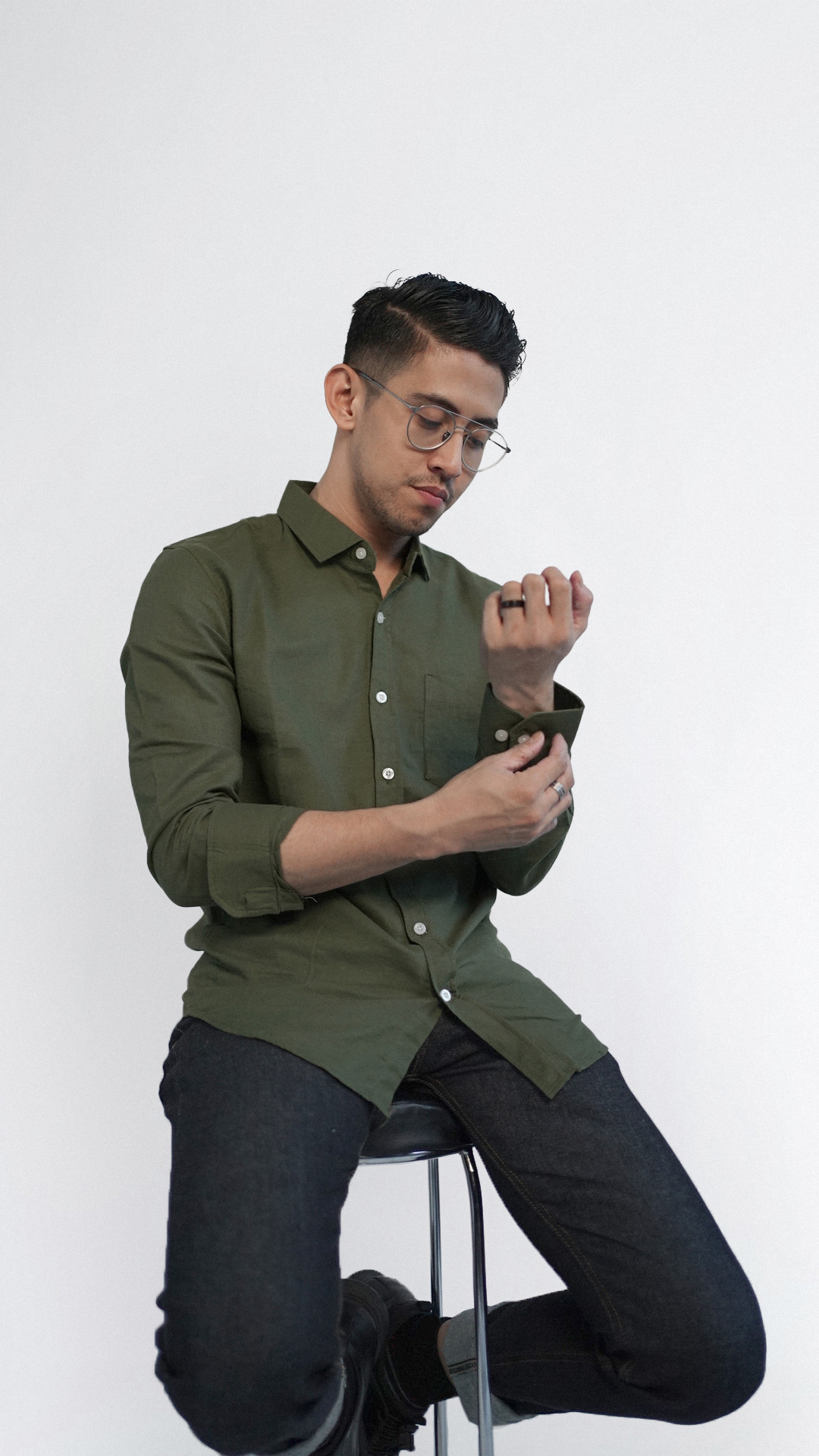 VOL I Basic Organic Cotton Ramie Shirt – Army